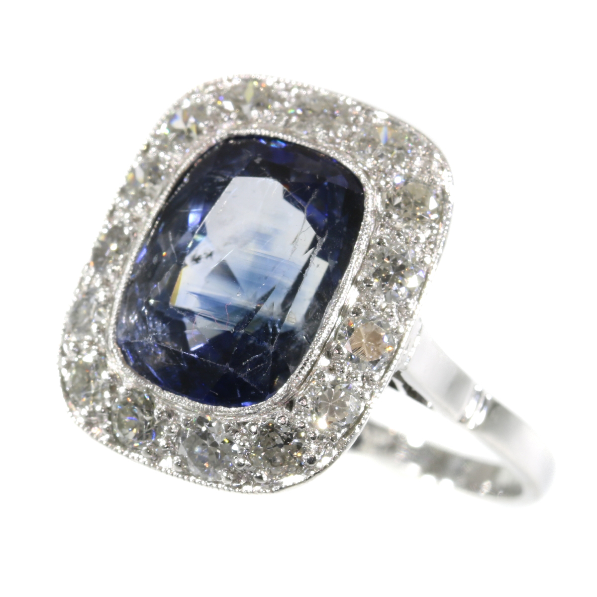 Original vintage Art Deco sapphire and diamond engagement ring